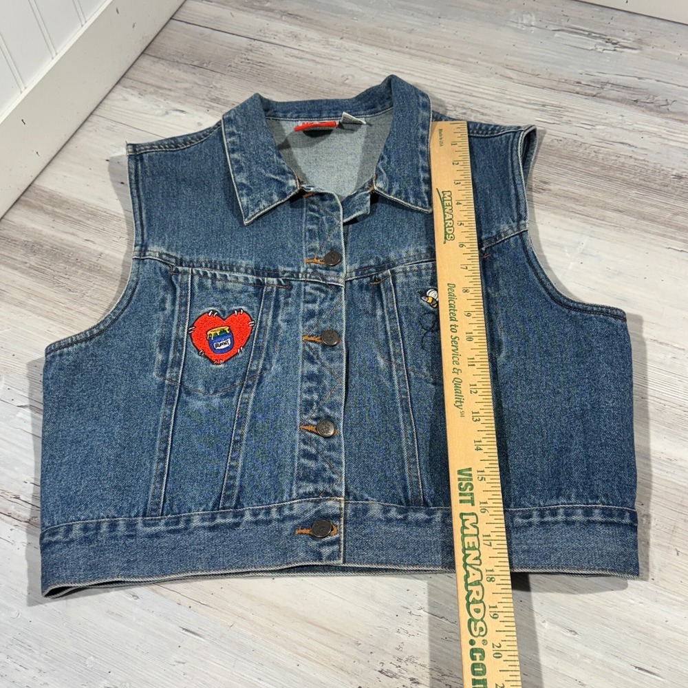 MICKEY INC WOMEN'S Sz M FRIENDS FOREVER POOH, PIGLET, & TIGGER DENIM VEST PIN - Picture 9 of 9